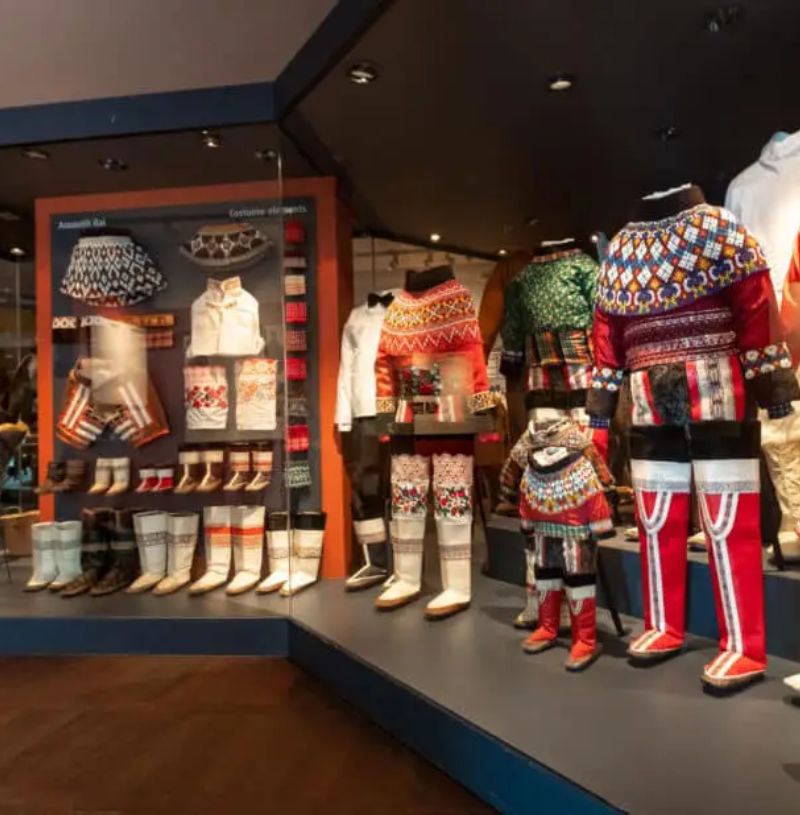 culture at the museum in nuuk with national clothes